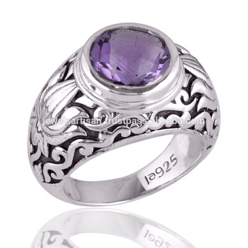 Compre o Melhor Anel Vintage Silver Amethyst 925 Silver para o presente de Todas as Ocasiões